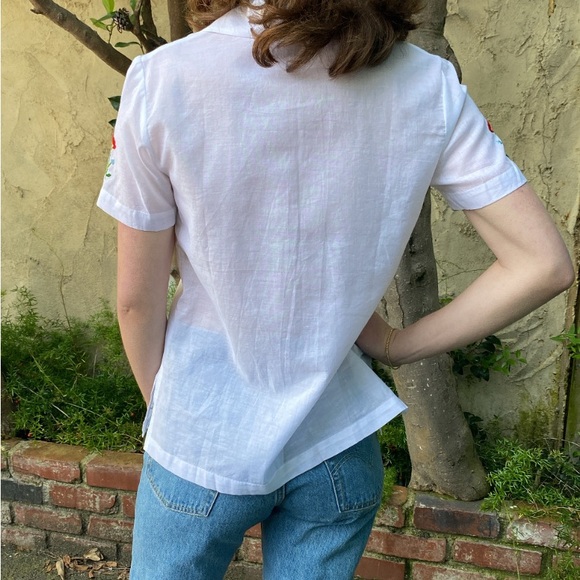 Cotton embroidered short camisole tops